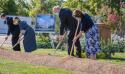 Elder Paul H. Watkins and others with shovels breaking ground on the Feather River California Temple site.