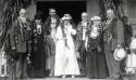 Joseph F. Smith (far left) with six other visiting members of the church in Laie, Hawaii. 